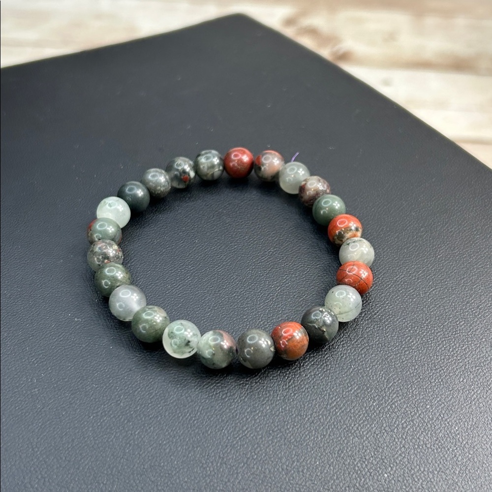 8mm Bloodstone Beaded Bracelet